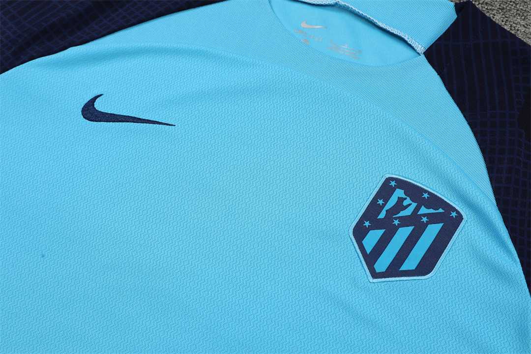 22-23 Atletico Madrid Training Short Sleeve Kit Blue 8