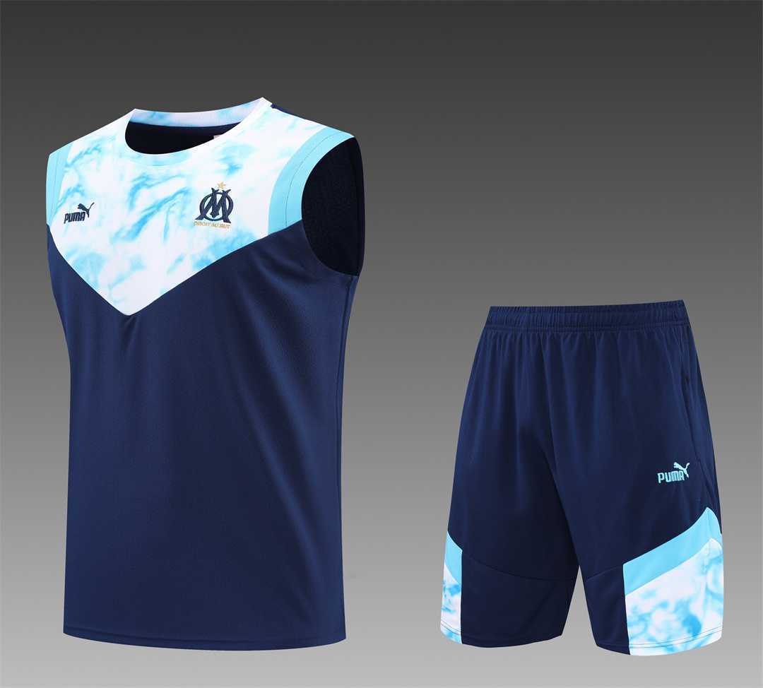 22-23 Marseille vest training suit kit dark blue white