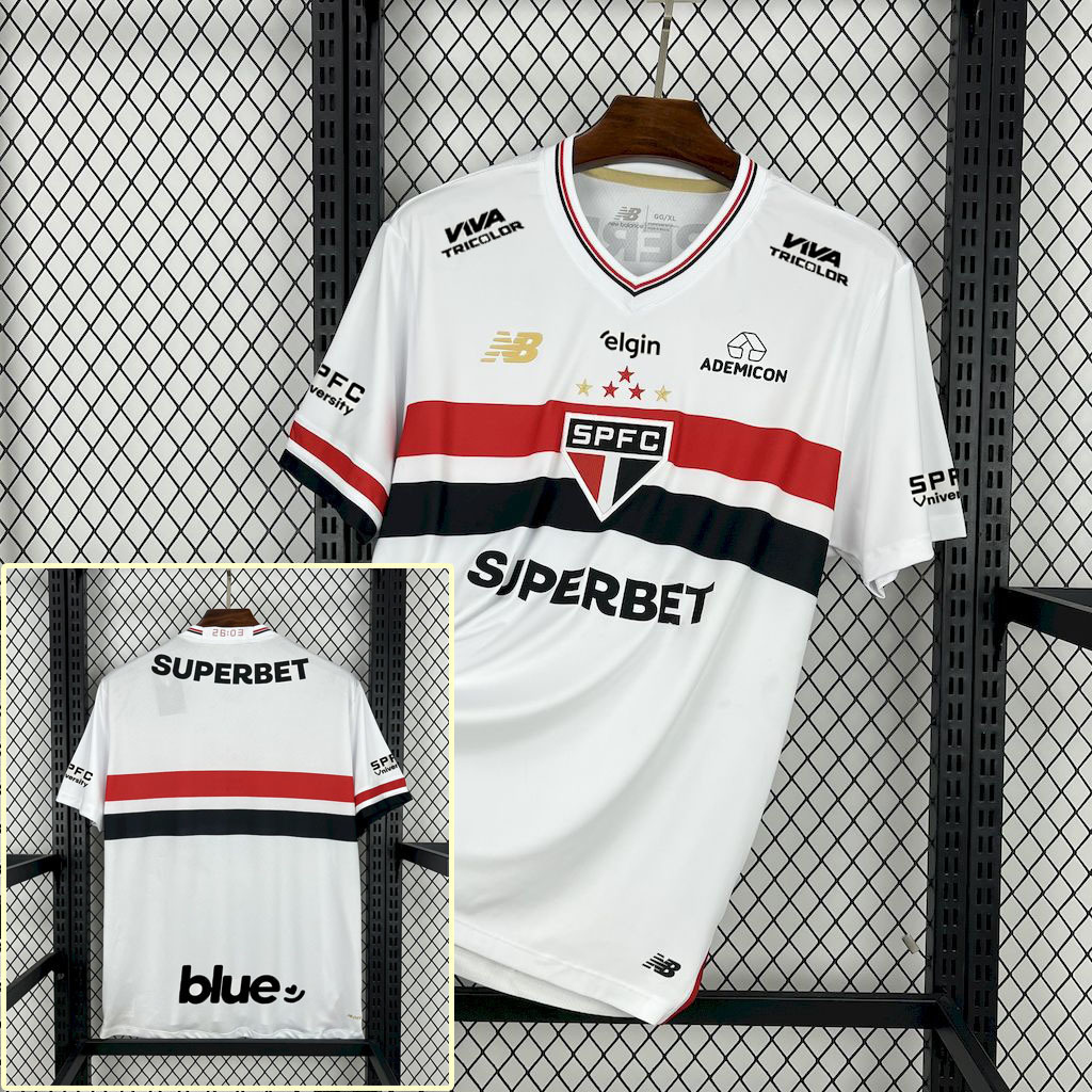 25-26 All Sponsor Sao Paulo Home Kit Soccer AAAAJersey Yupoo S-2XL