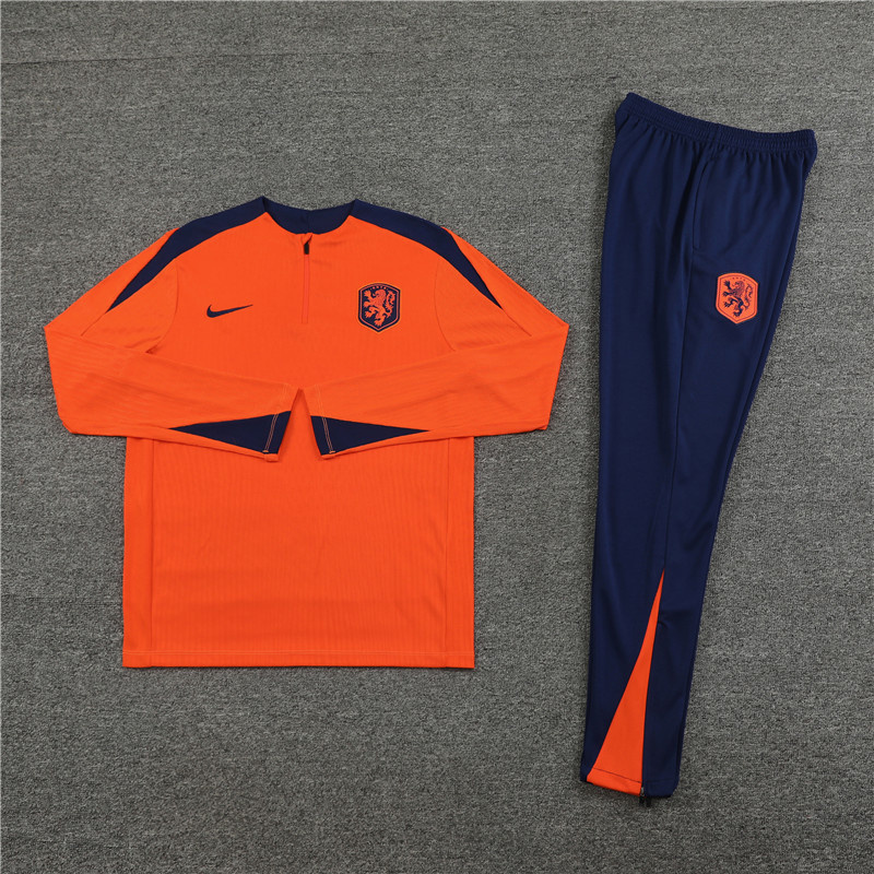 2024 Netherlands Player Long Sleeve Training Suit Football Shirts 3