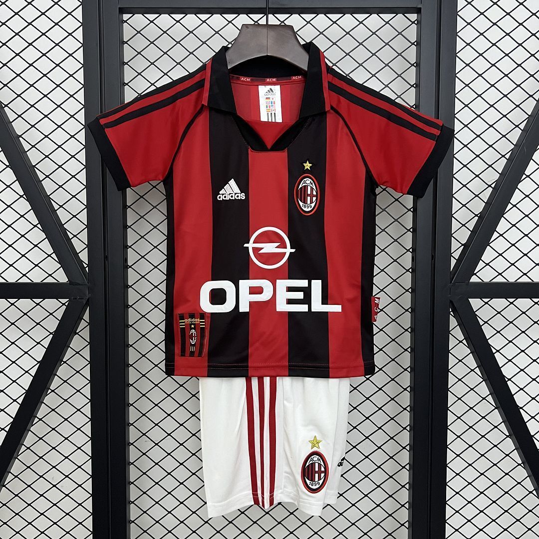 98-99 AC Milan Home Retro Kid Kits Youth Apparels Sport AAAAJersey Yupoo