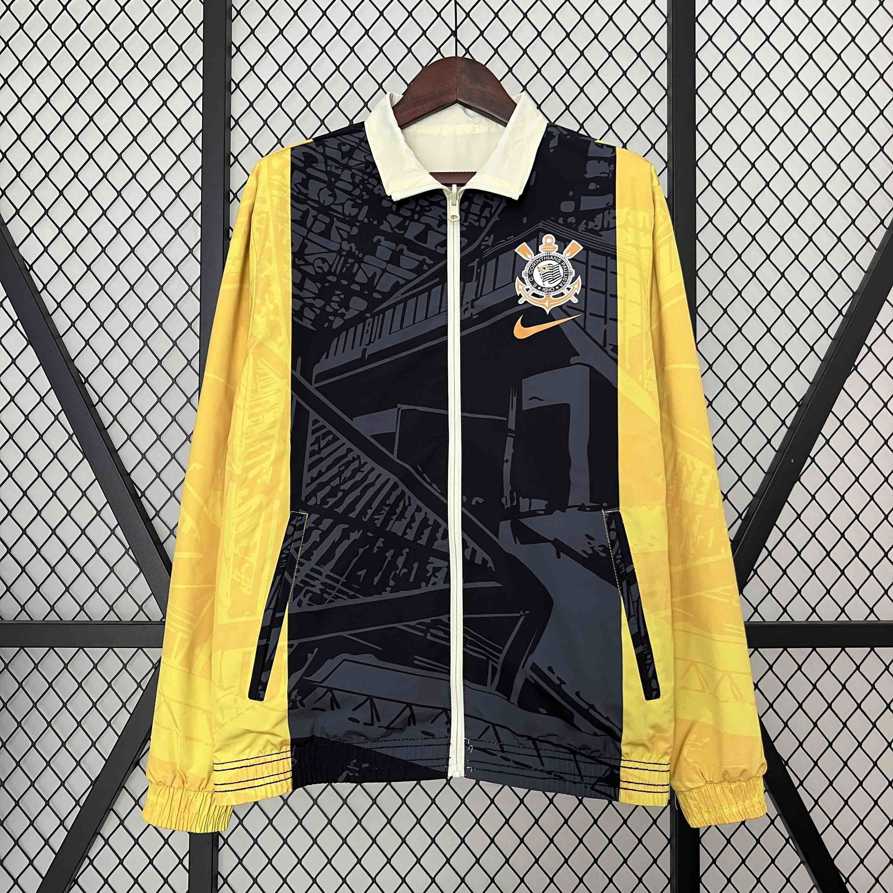 2024 Corinthians Trench Coat Reversible Windbreaker Double-Sides Jacket Soccer AAAAJersey Yupoo 1