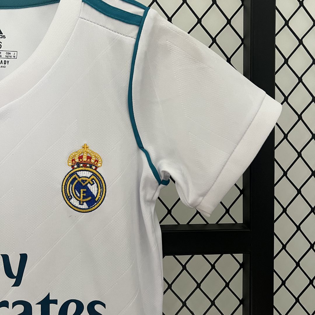 17-18 Real Madrid Home Retro Kids Kit Size-16-28 Soccer Jersey Yupoo 6