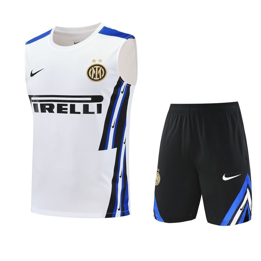 25-26 Inter Milan Retro White Training Kits Football Vest Suits