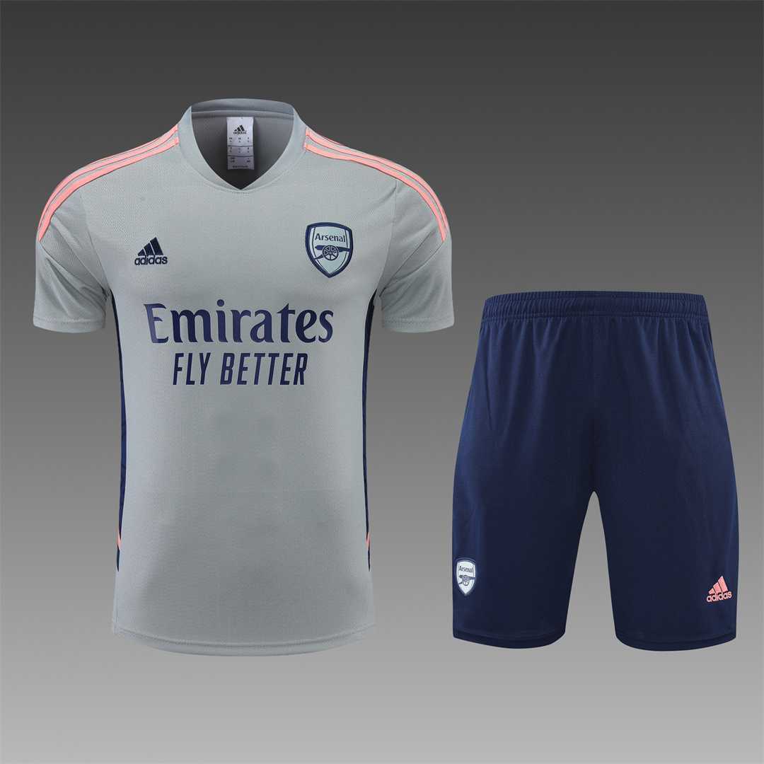 22-23 Arsenal training suit short sleeve kit Grey 3