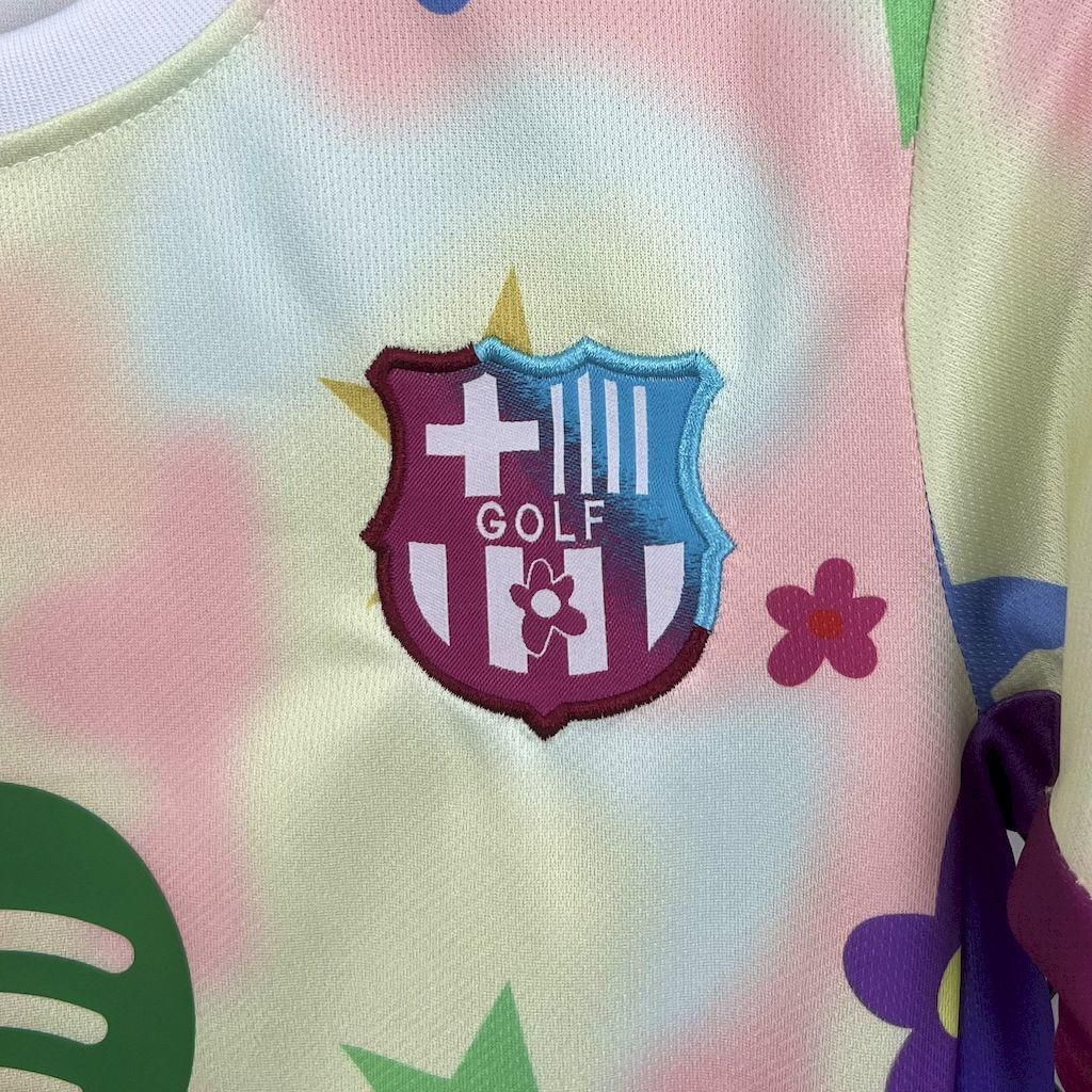 25-26 Barcelona Flower Special Edition Kid Kits Youth Apparels AAAAJersey Supply Yupoo 4
