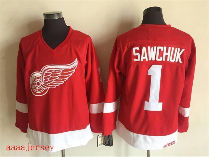 Detroit Red Wings retro ice hockey jersey M-3XL 底特律红翼队复古冰球服