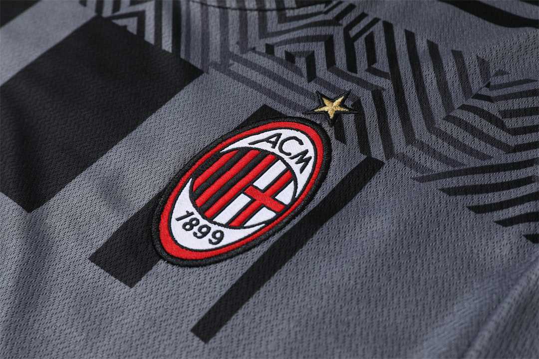 22-23 AC Milan Training Suit Short Sleeve Kit Grey 14