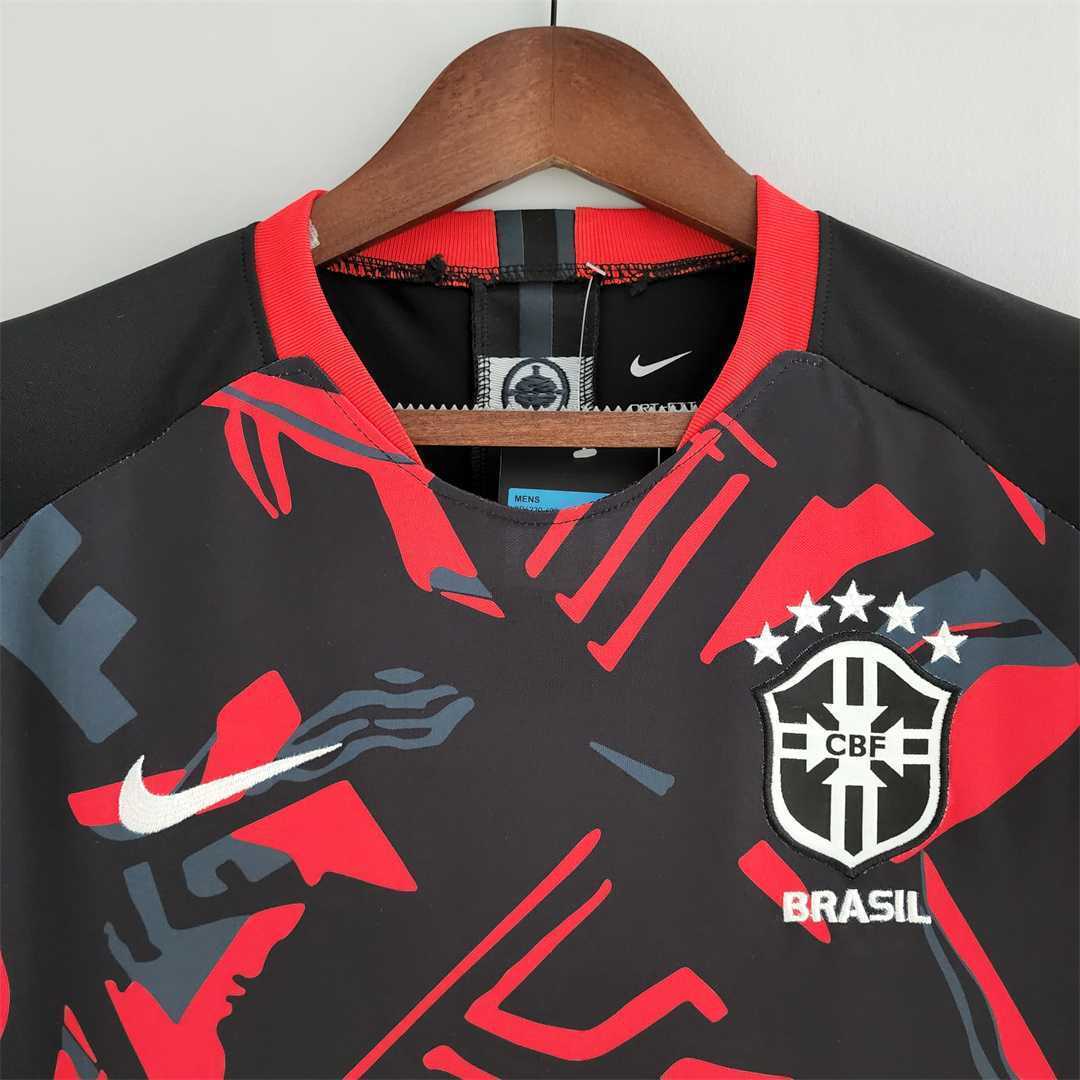 2022 Brazil training suit red black 2