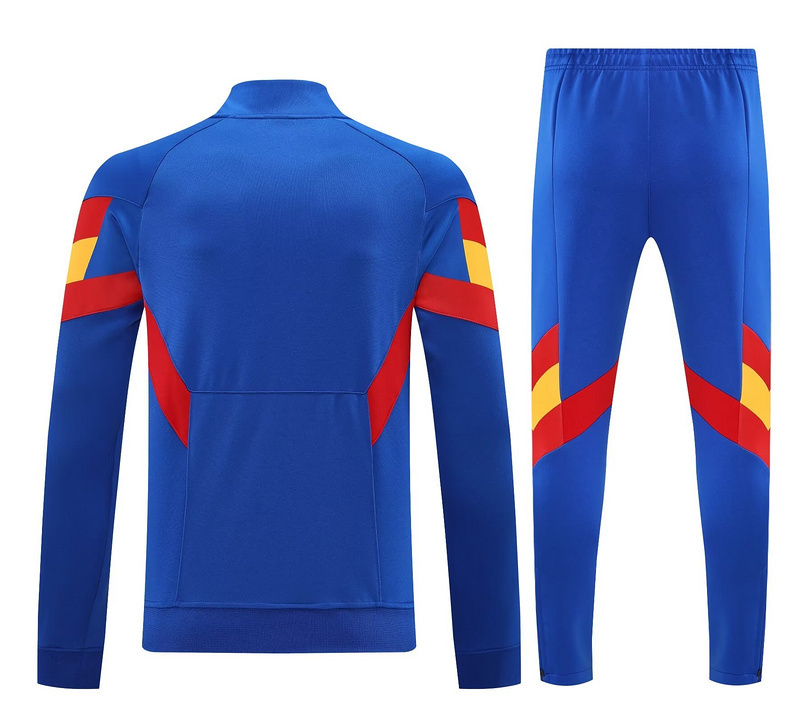 25-26 Spain Blue Football Tracksuit Long Jacket Suits AAAAJersey Supply Factory Yupoo 1