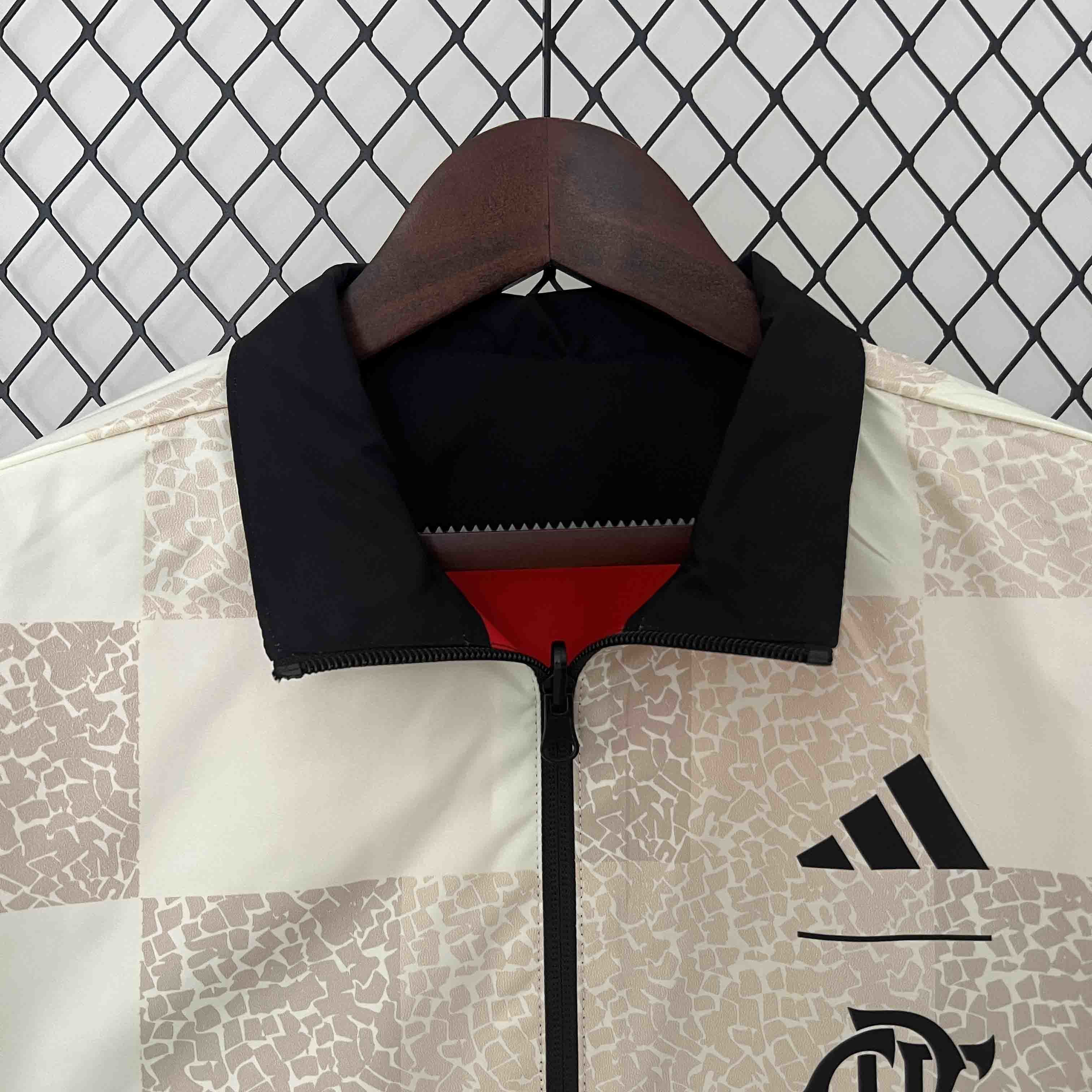 23-24 Flamengo Trench Coat Reversible Windbreaker Double-Sides Jacket Soccer Yupoo 8