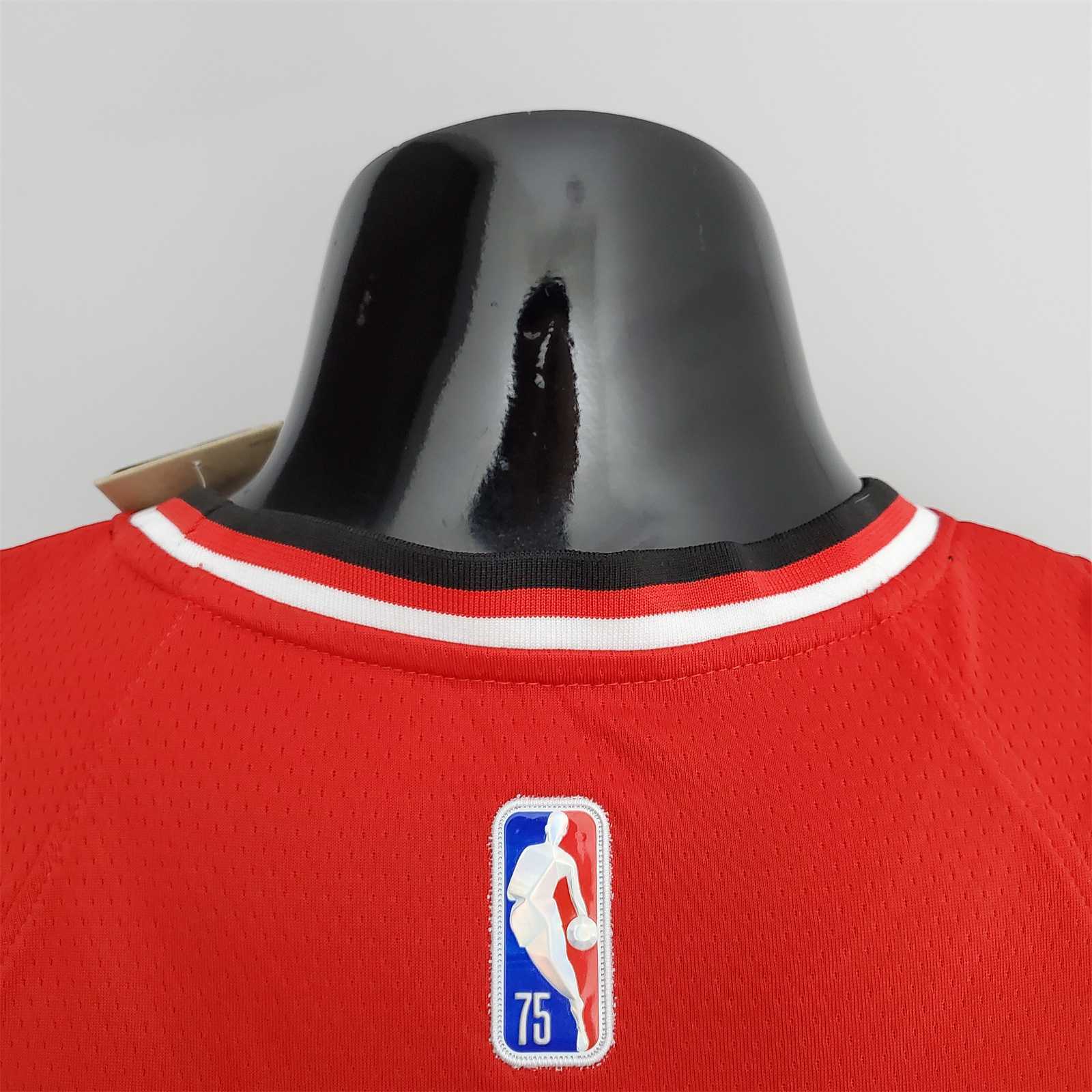 75th Anniversary 2022 Season Chicago Bulls JDRDAN#23 City Edition Red NBA Jersey 5