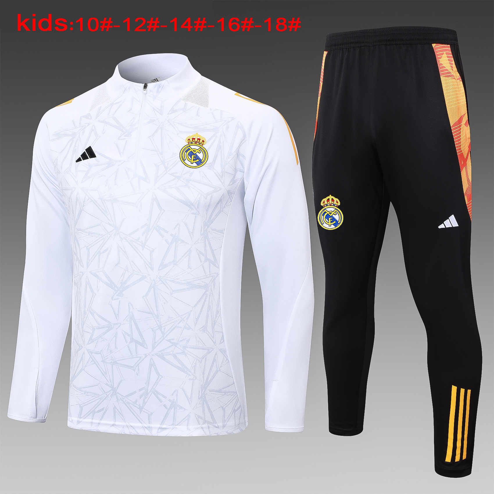 24-25 Real Madrid Kids Long Sleeve Training Suit Football Shirts