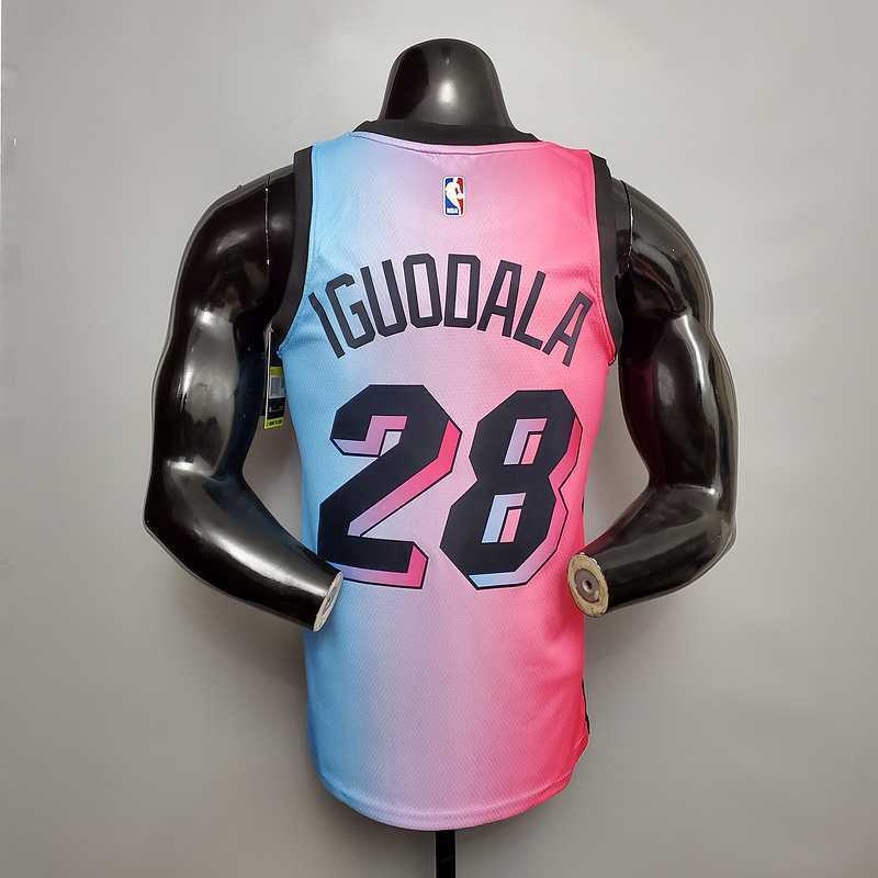New Miami Heat IGUODALA#28 City Edition Pink Blue Gradient Color 7