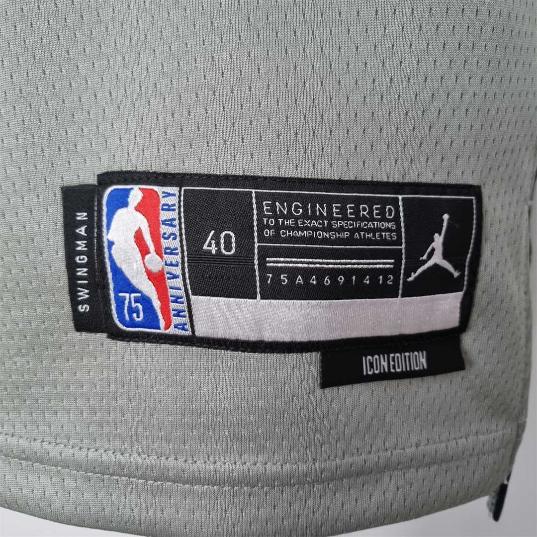 75th Anniversary Curry #30 Brooklyn Nets City Edition Gray NBA Jersey 4