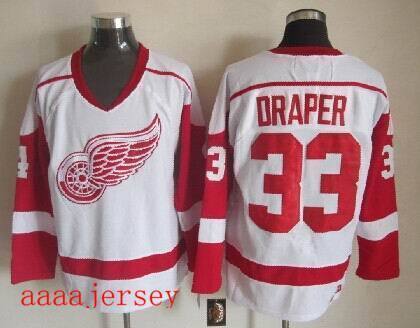 Red Wings retro ice hockey jersey M-3XL 底特律红翼队复古冰球服 8