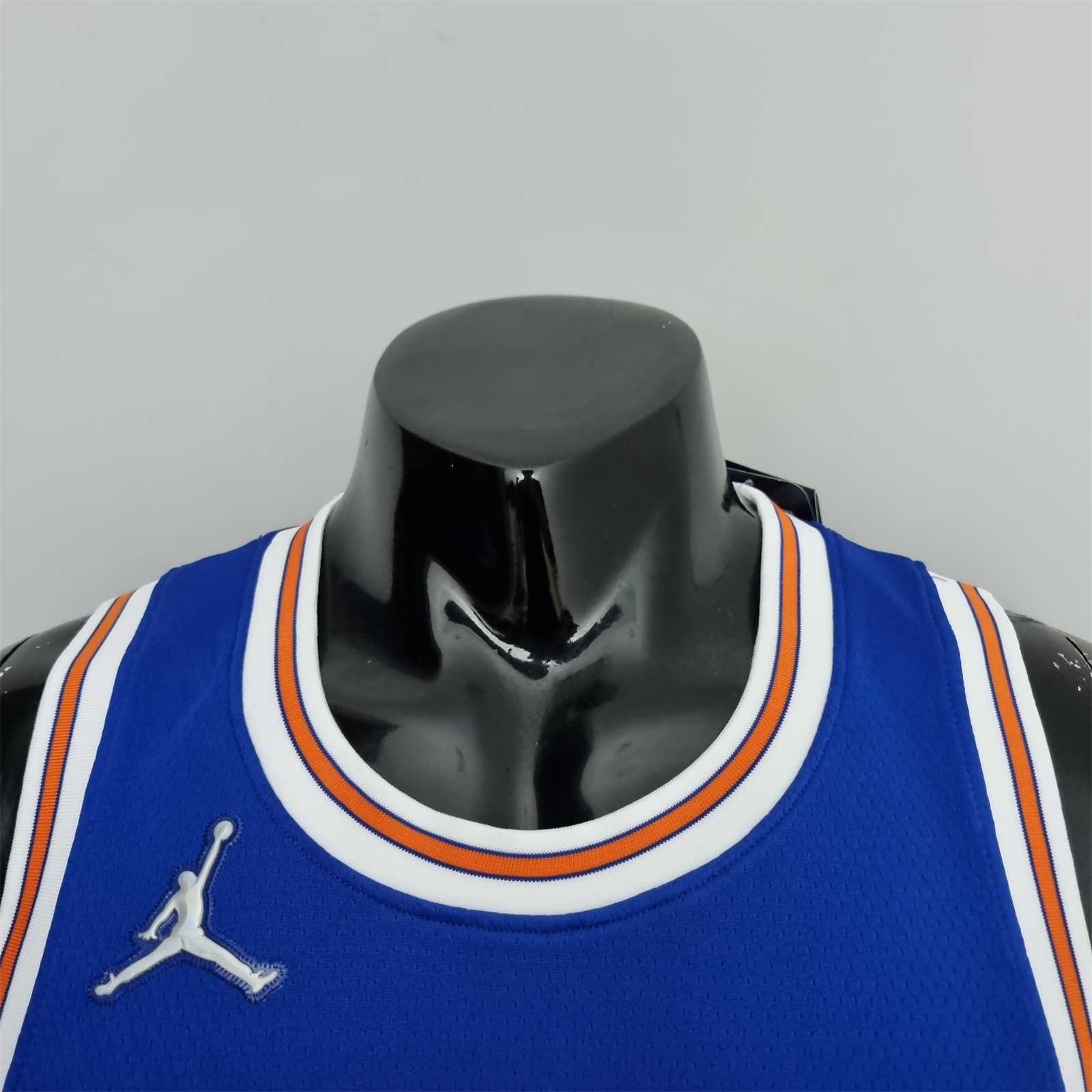 75th Anniversary Anthony #7 New York Knicks Jordan Limited Blue NBA Jersey 6