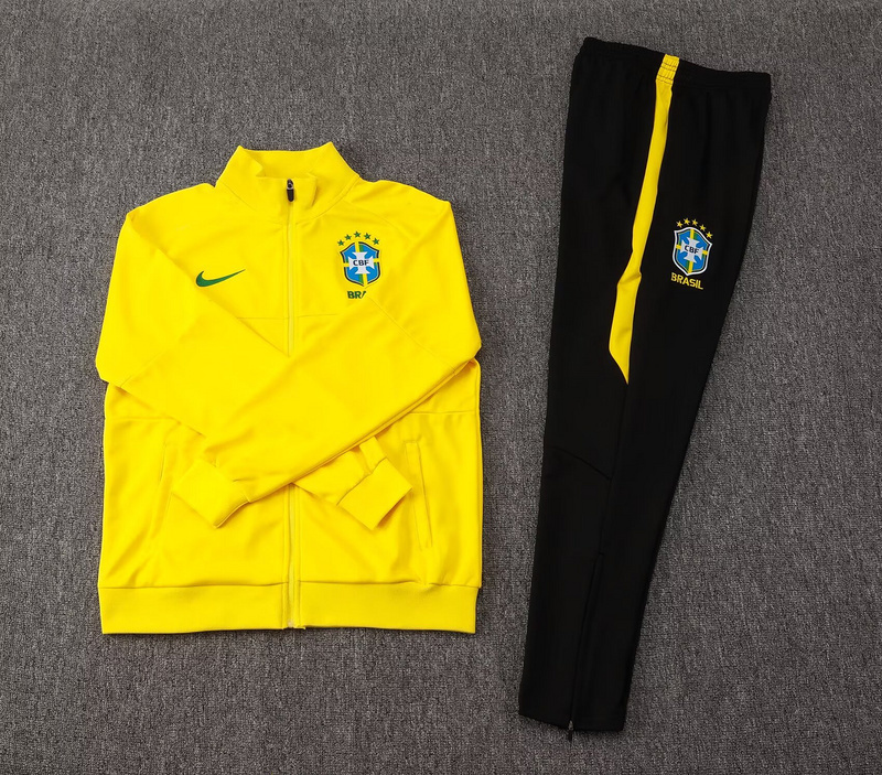 25-26 Brazil Yellow Football Tracksuit Long Jacket Suits 1