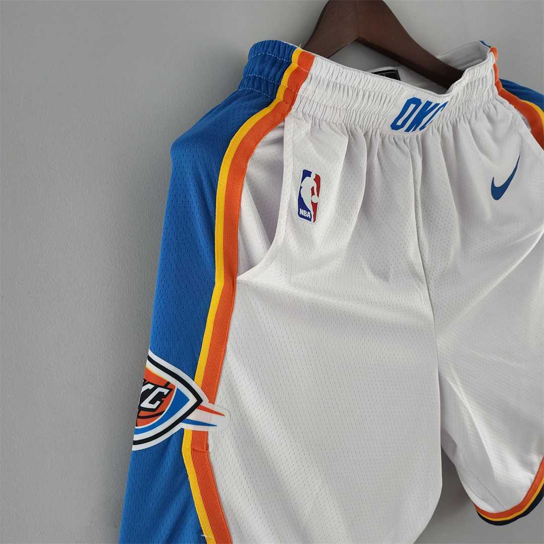 Oklahoma City Thunder NBA Shorts White 4