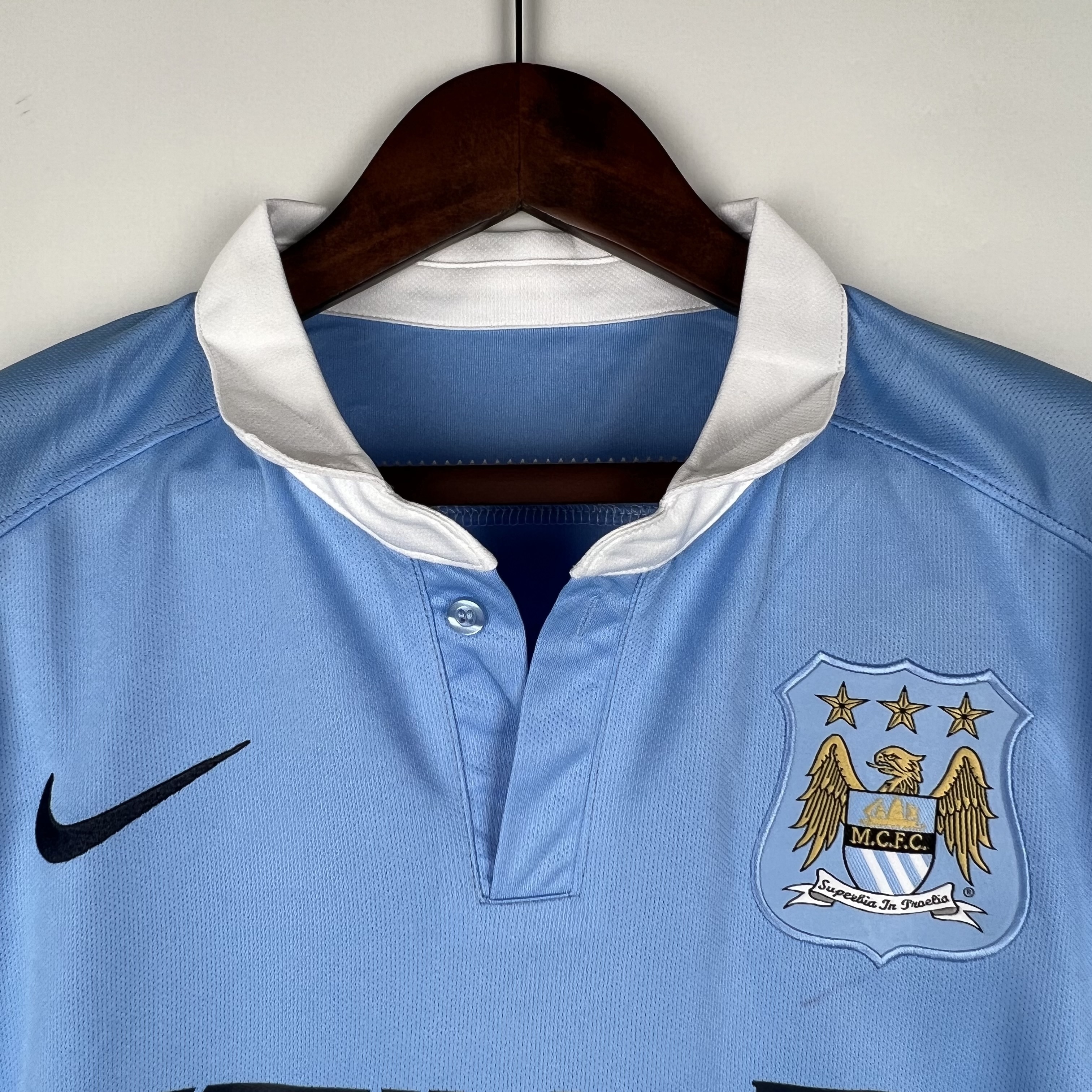 15-16 Retro Manchester City Home S-XXL Soccer Jersey 2