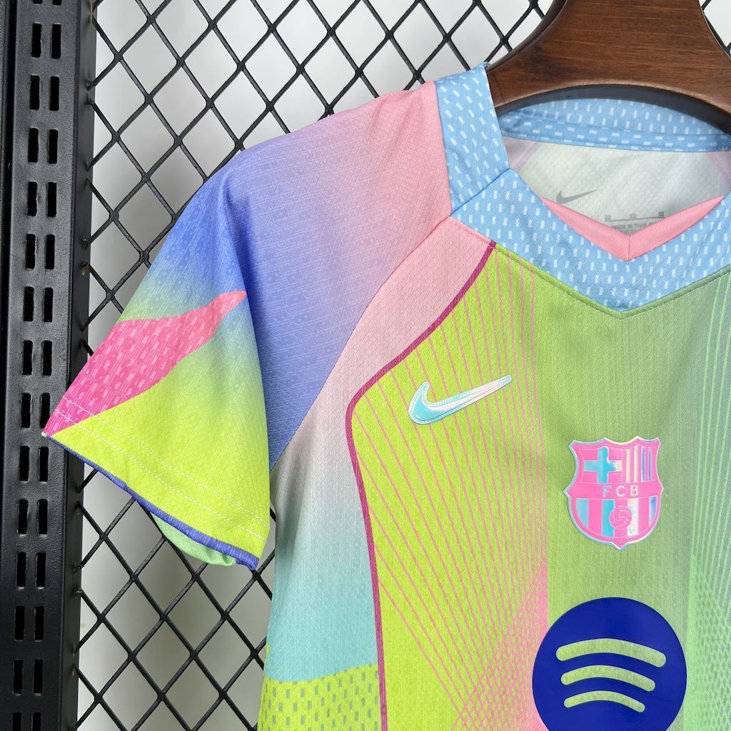 25-26 Barcelona Color Special Edition Kid Kits Youth Apparels Soccer AAAAJersey Yupoo 3