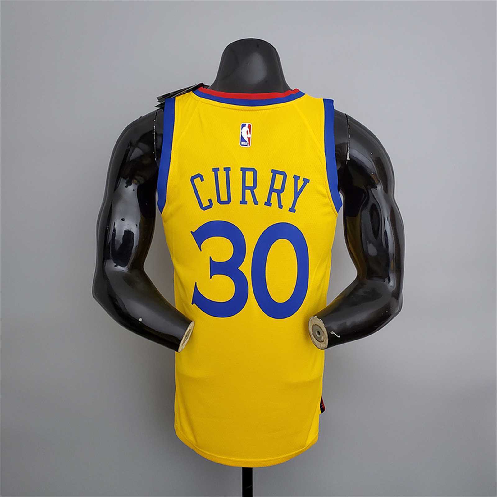 2018 Warriors#30 Chinese Dragon Robe Yellow 8