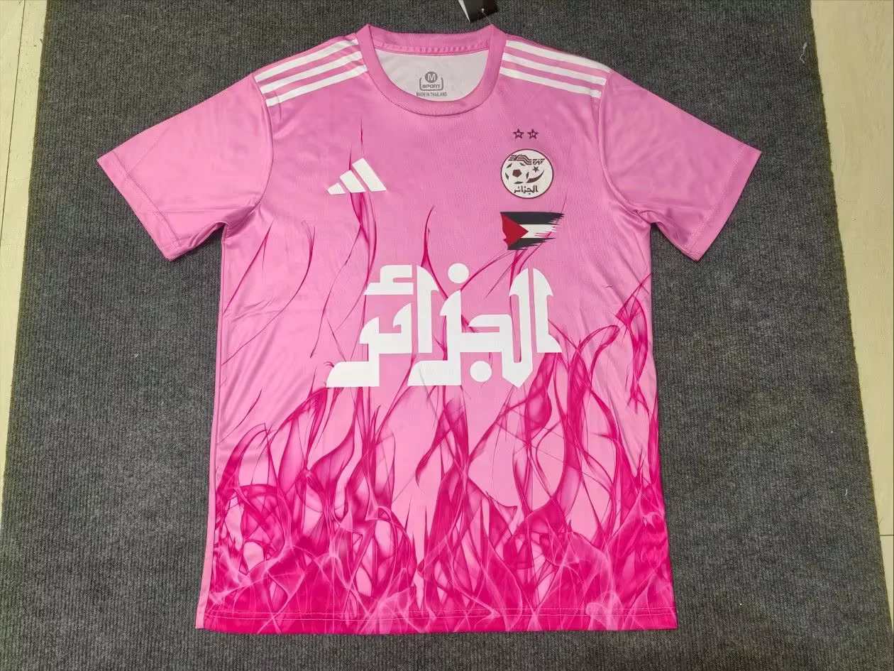 2025 Algeria Special Edition Kit été Pink T-Shirt Football Uniform AAAAJersey Dropship Yupoo
