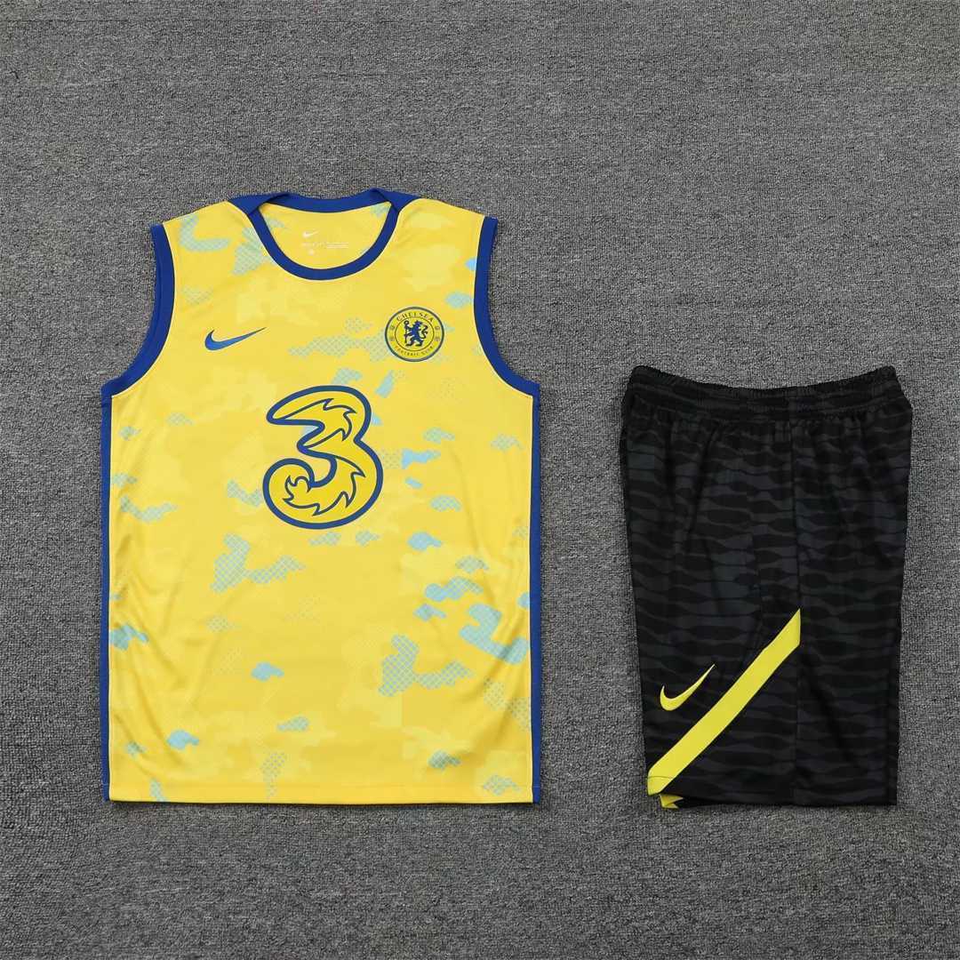 22-23 Chelsea vest training suit kit yellow 4