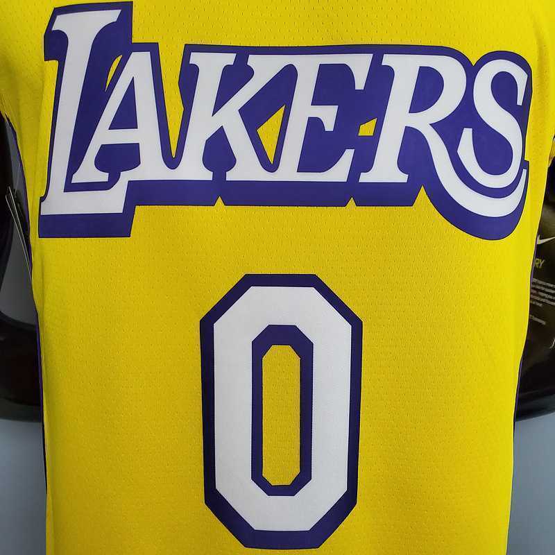 KUZMA #0 Lakers V-neck City Edition yellow 5
