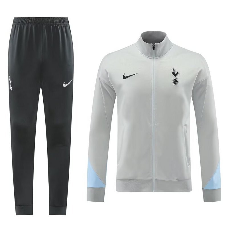 24-25 Tottenham Grey Tracksuit Long Jacket Suits 3