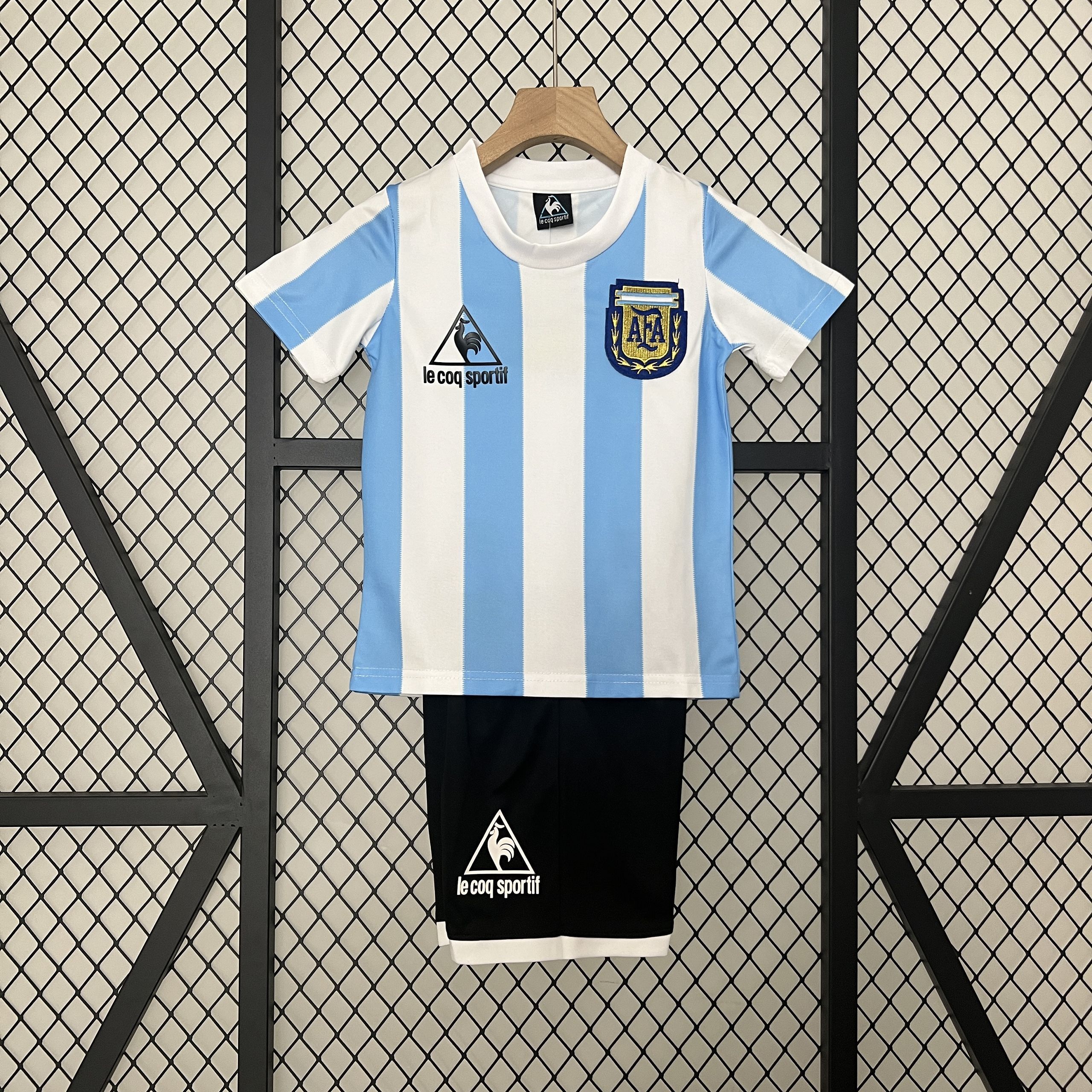 1986 Argentina Home Retro Kids Kits Children Sets Football AAAAJerseys Yupoo