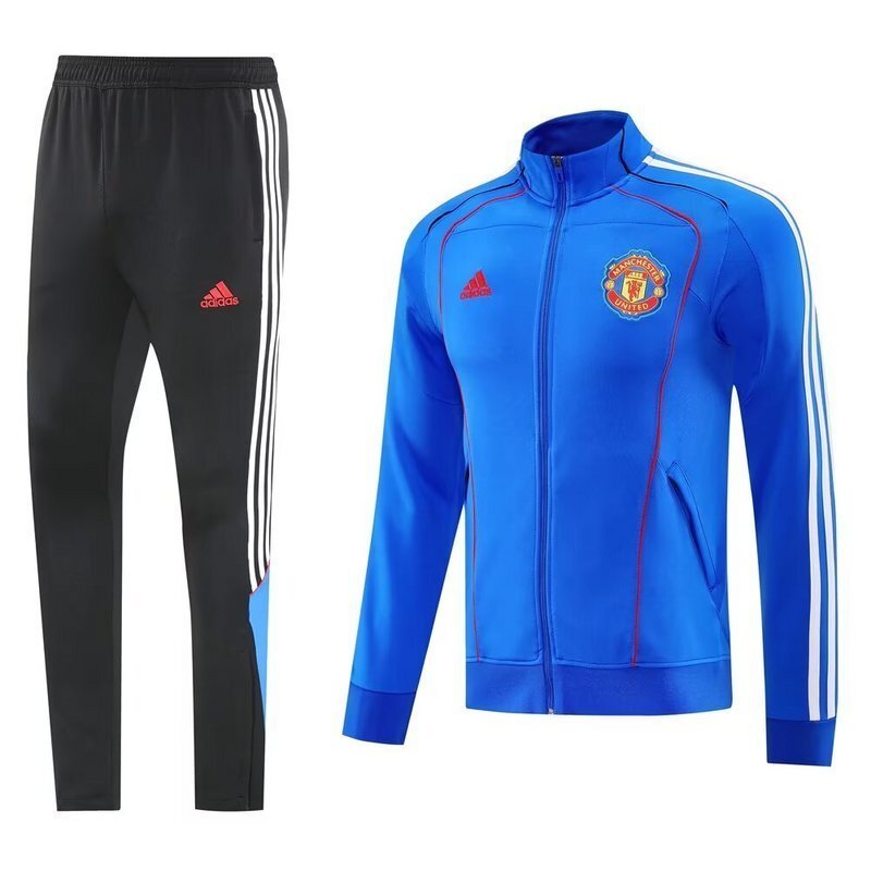 25-26 Manchester United Football Tracksuit Blue Long Jacket Suits 3