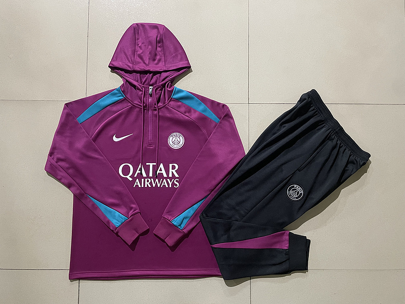 24-25 PSG Hoodie Long Sleeve Training Suit Football Shirts 2