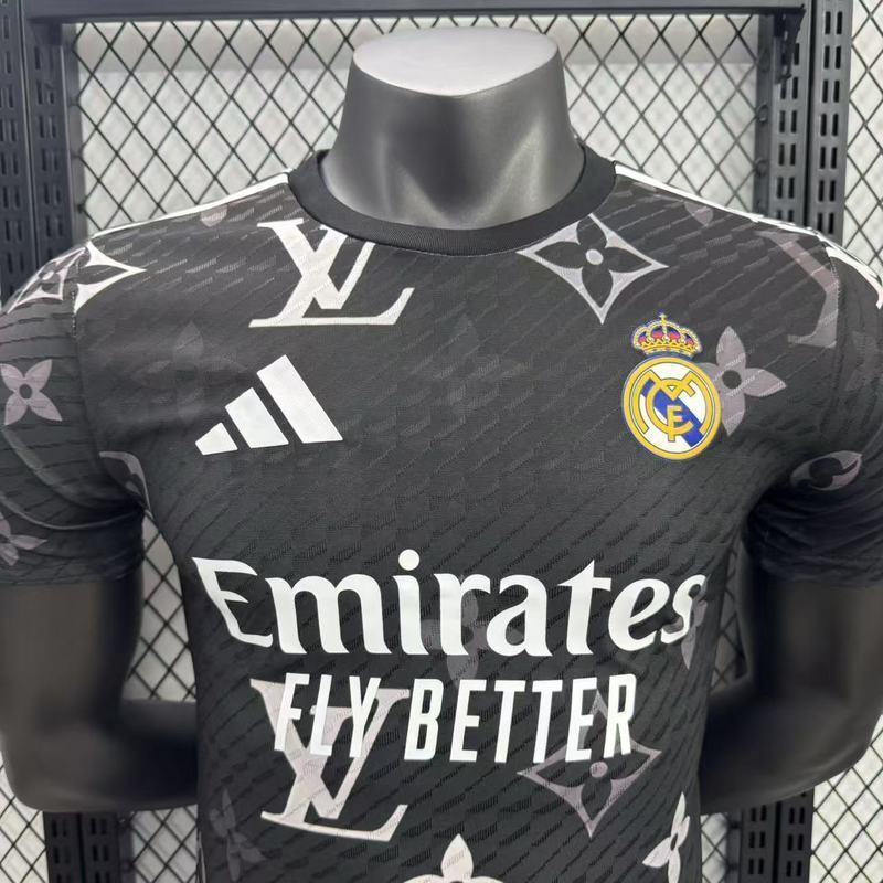 25-26 Real Madrid x LV Black Special Player Version Shirt Soccer AAAAJersey Yupoo 1