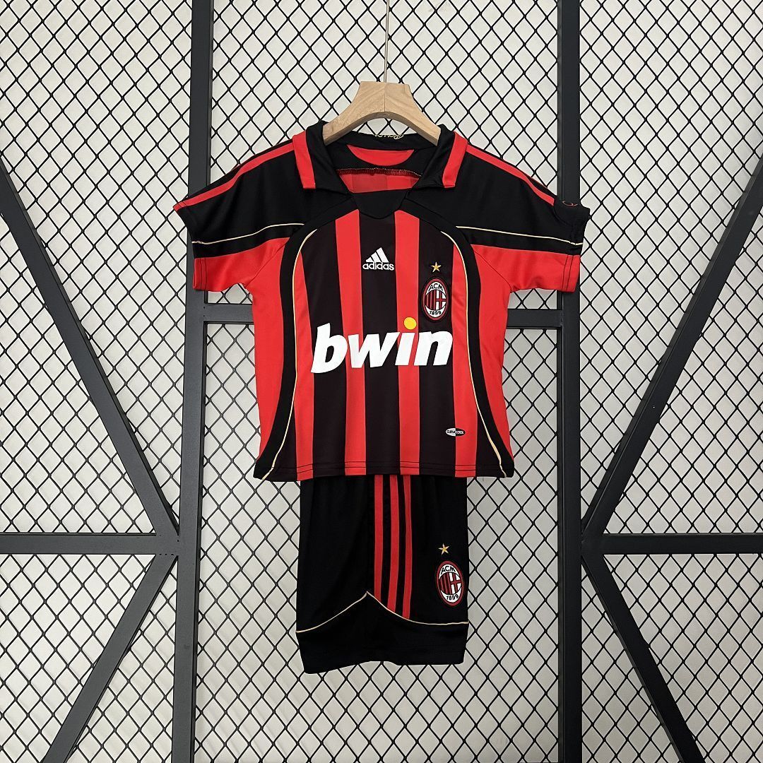 06-07 AC Milan Kids Retro Home Kits Cheap Jersey Yupoo