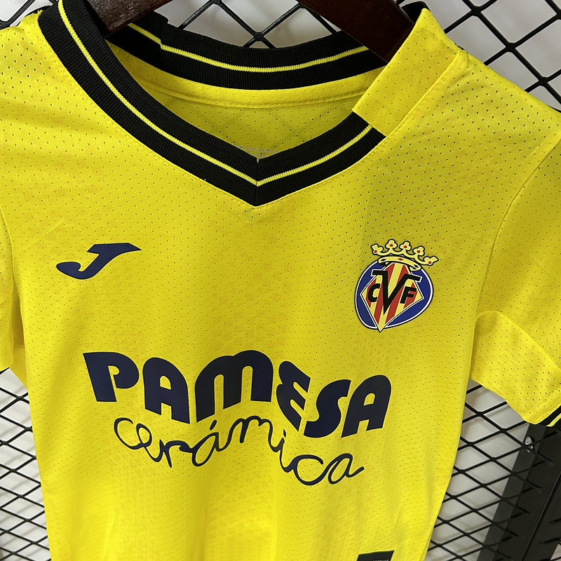 24-25 Villarreal Home Kid Kits Youth Apparels Soccer AAAAJersey Yupoo 2