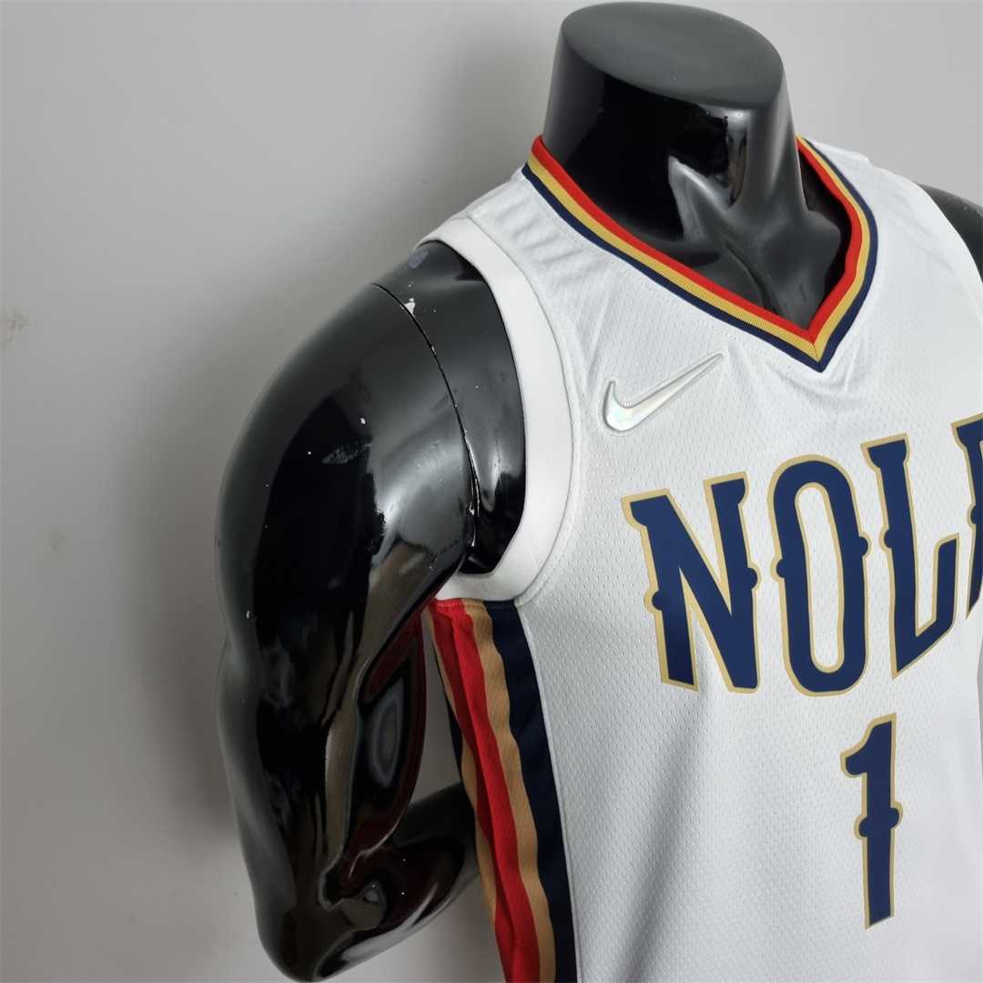 2022 New Orleans Pelicans City Edition Williams #1 White NBA Jersey 3