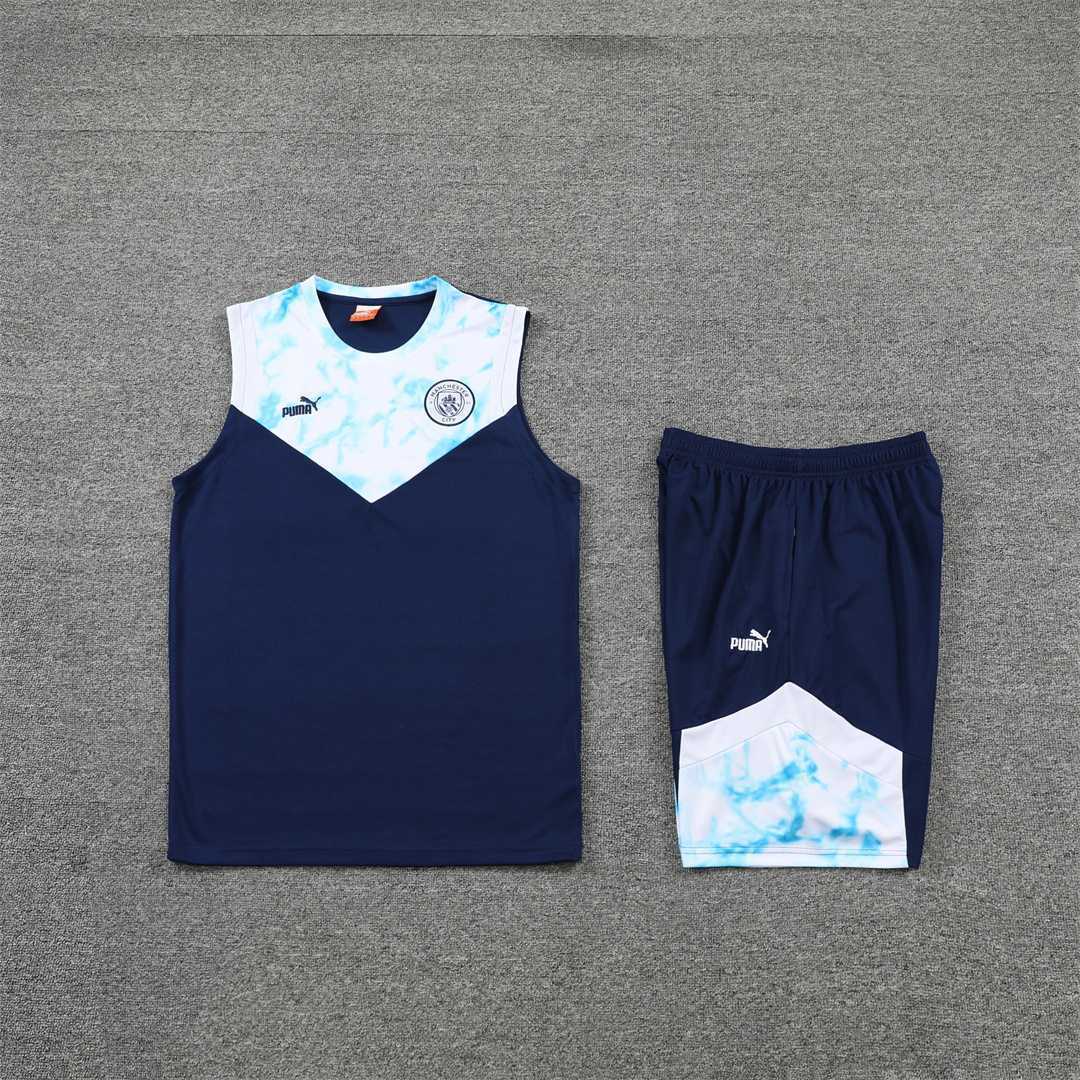 22-23 Manchester City vest training suit kit Royal Blue 7