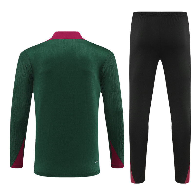 24-25 PSG Green Player Version Long Sleeve Training Suit Football Shirts 3