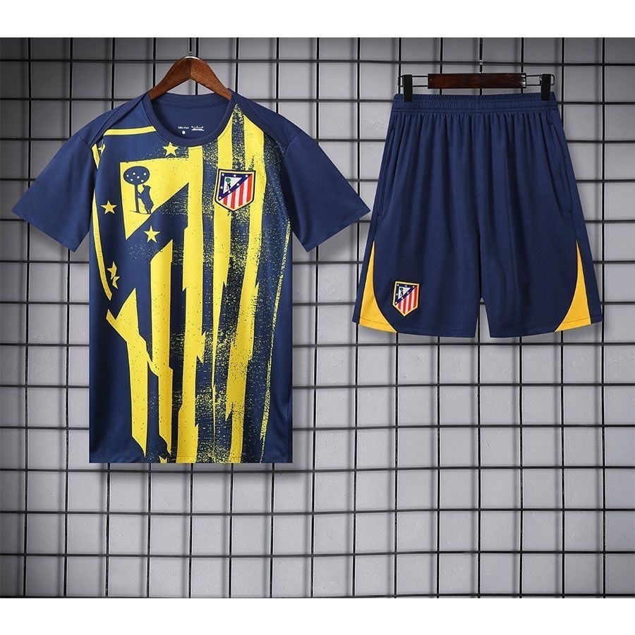 25-26 Atletico Madrid Navy&Yellow Training Kits Football Tracksuits 5