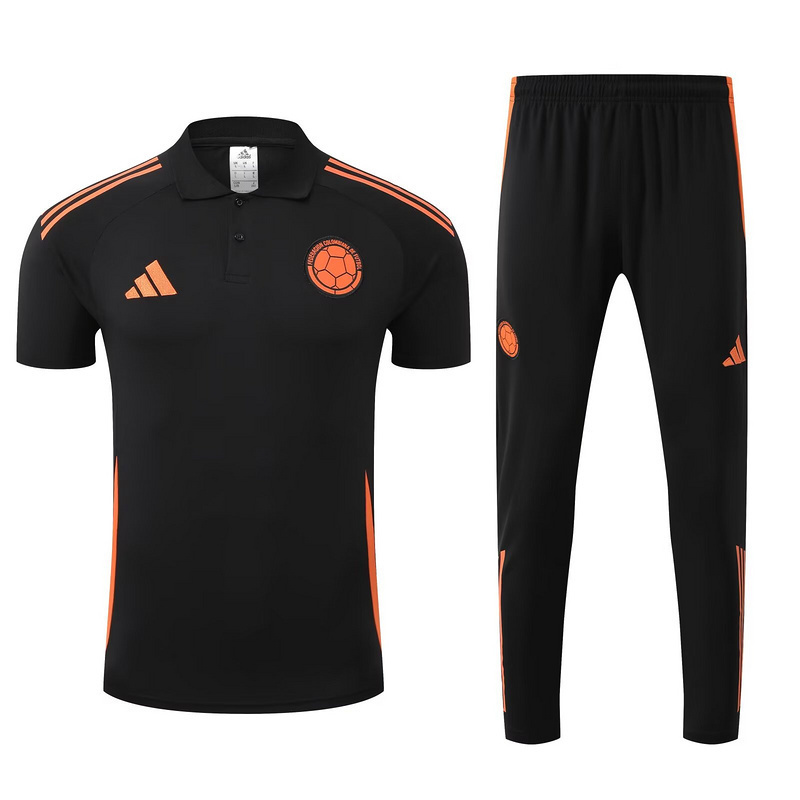 25-26 Colombia Black POLO Training Kits Football Tracksuits