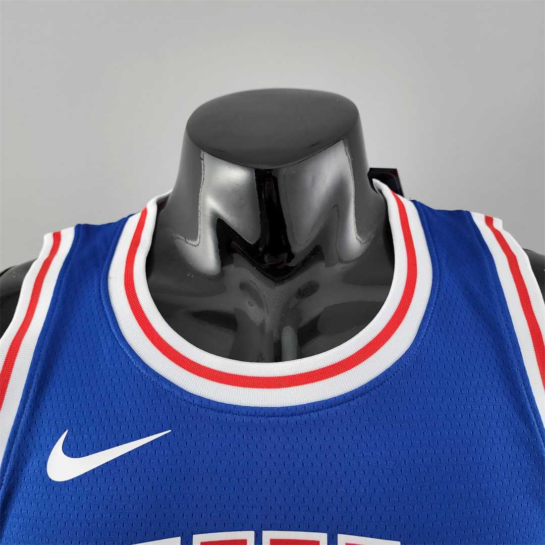 Retro Philadelphia 76ers Iverson #3 crew neck blue NBA Jersey 6