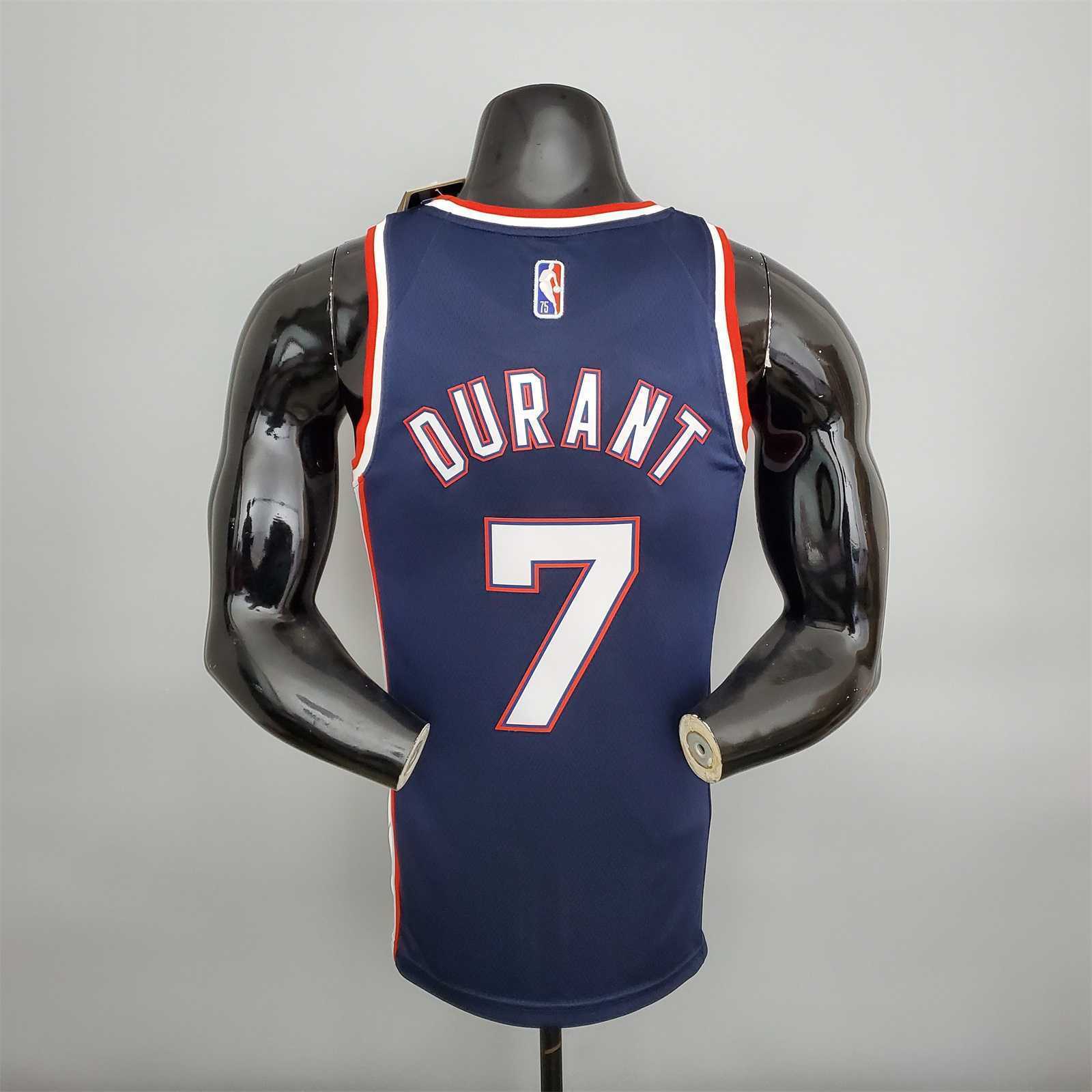 2022 75th Anniversary Durant #7 Nets City Edition Royal Blue 2