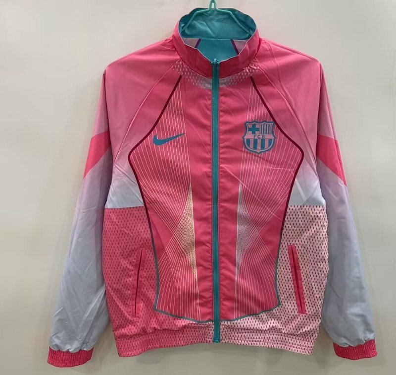25-26 Barcelona Pink&Blue Windbreaker Double-Sided Jackets AAAAJersey Dropship Yupoo 5