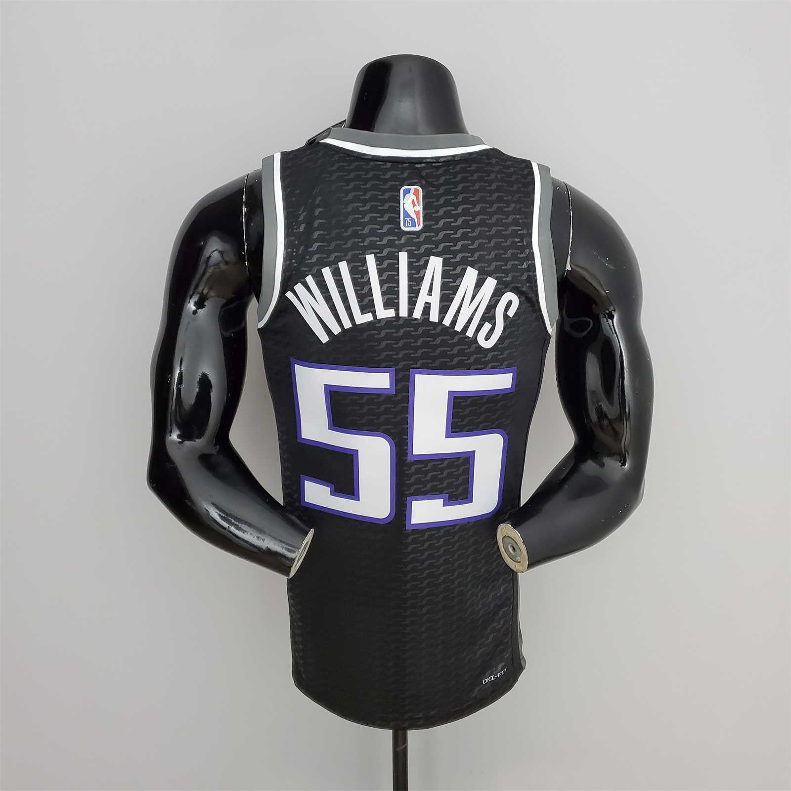 75th Anniversary Williams#55 Jordan Kings Black NBA Jersey 7
