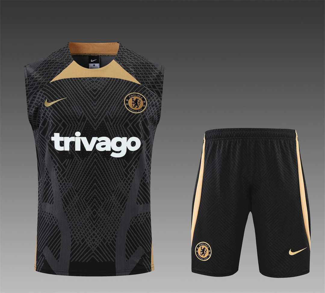 22-23 Chelsea vest training suit kit Black 10