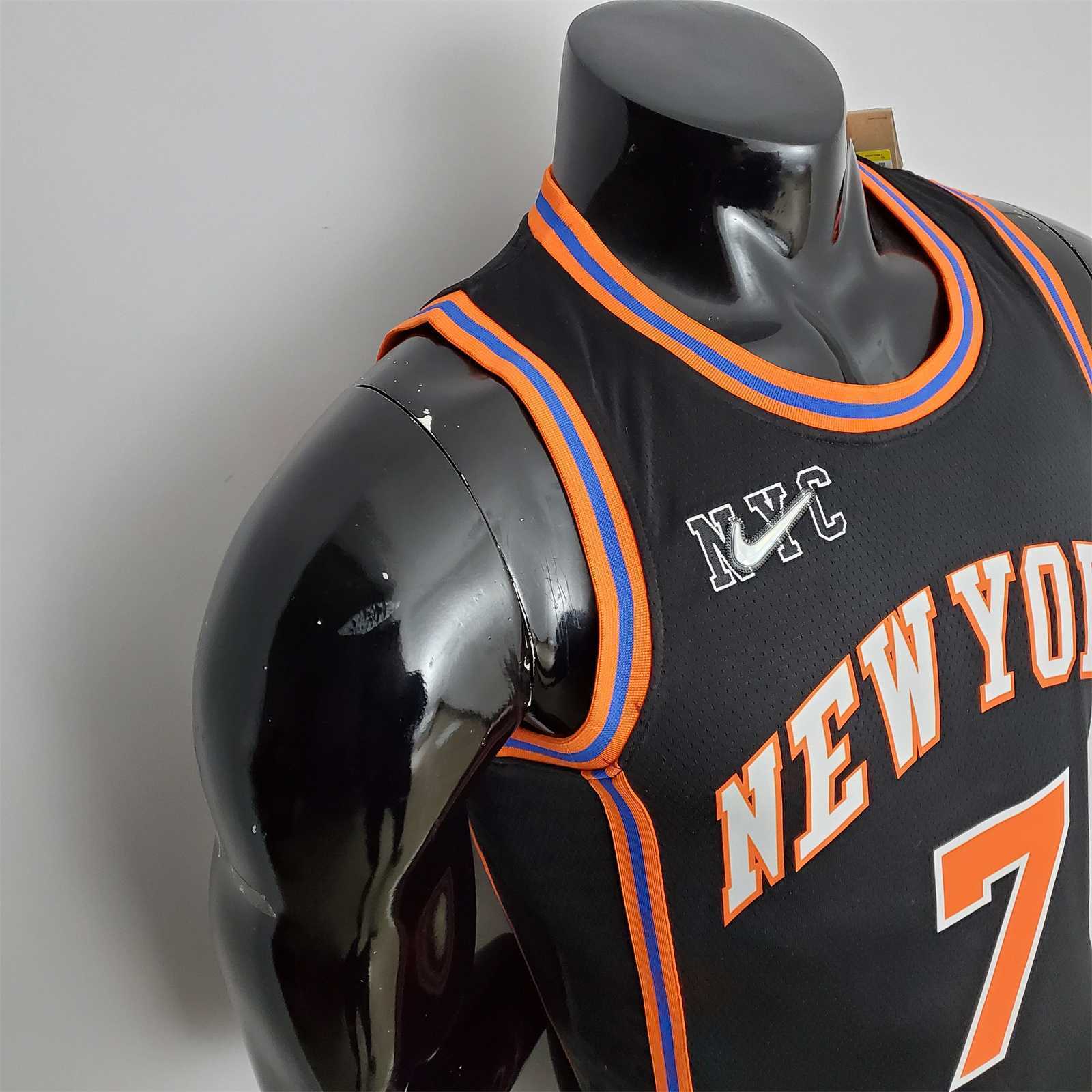 2022 Season Anthony#7 Knicks Urban Edition Black NBA Jersey 3