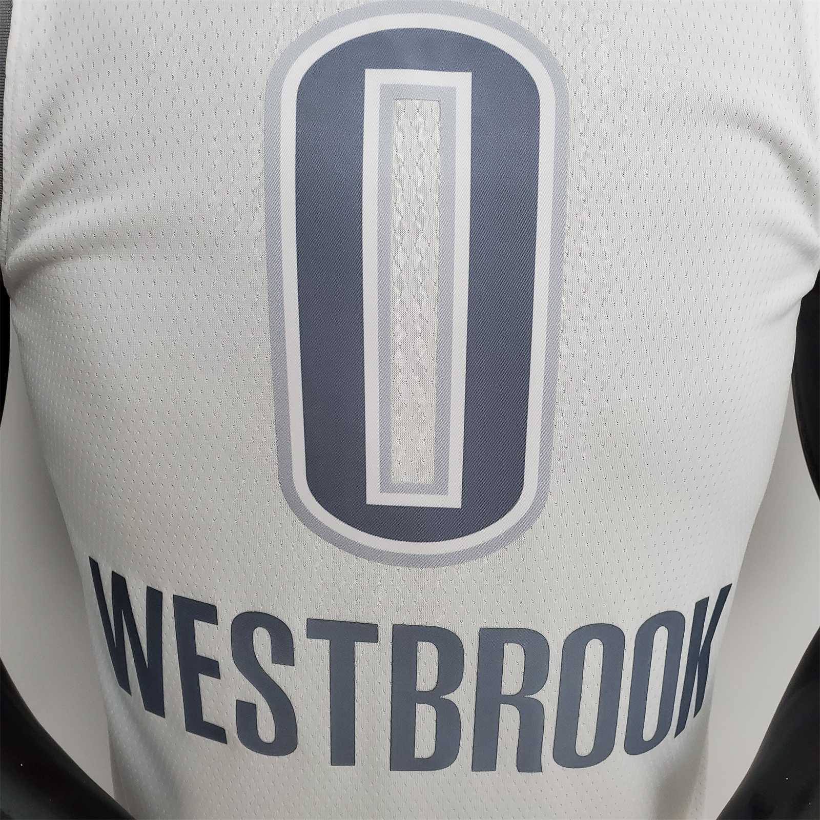 75th Anniversary 2202 Season Oklahoma City Thunder WESTBROOK#0 City Edition White NBA Jersey 2
