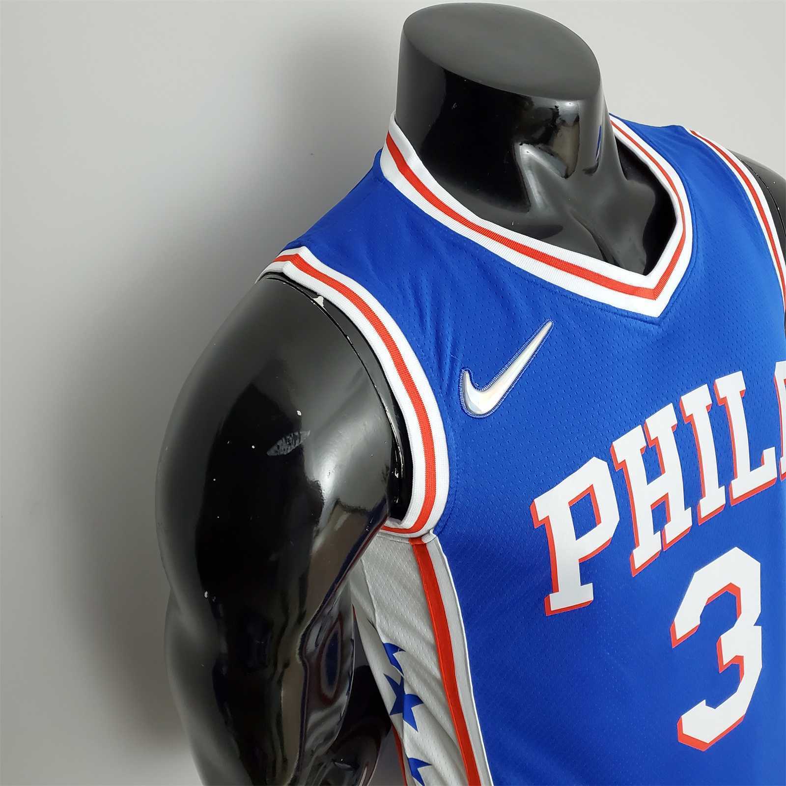 75th Anniversary Philadelphia 76ers IVERSON#3 Blue NBA Jersey 3