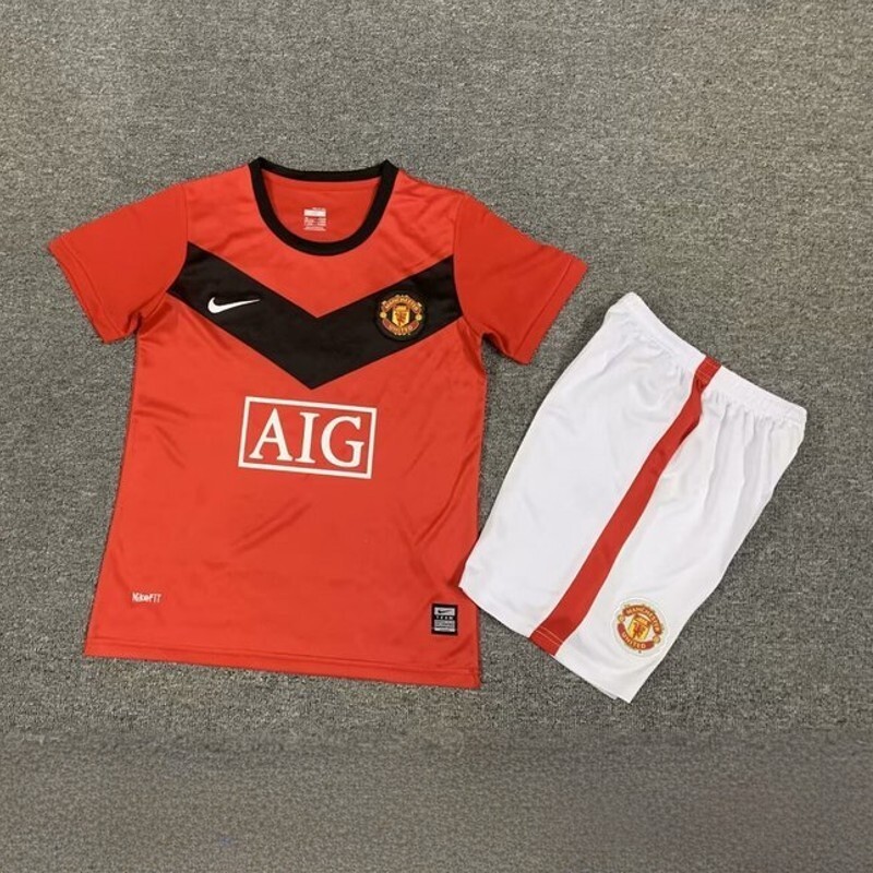 09-10 Manchester United Home Retro Kid Kits Children Sets Jersey Supplier Yupoo 3